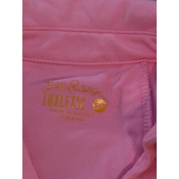 LILLY PULITZER SIZE XXS LUXLETIC MARTINA POLO TOP *HAVANA PINK* UPF 50+ - Picture 9 of 13